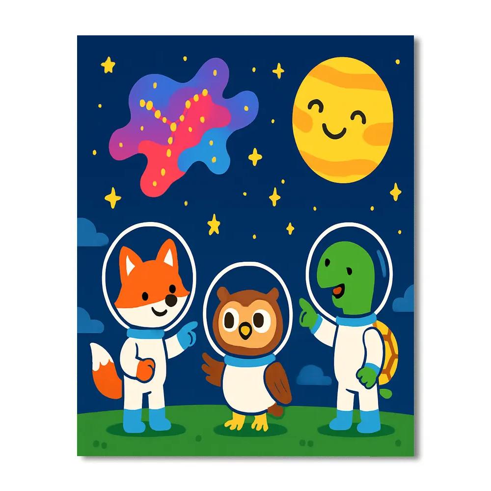 Stargazing Space Squad Painting by numbers kit