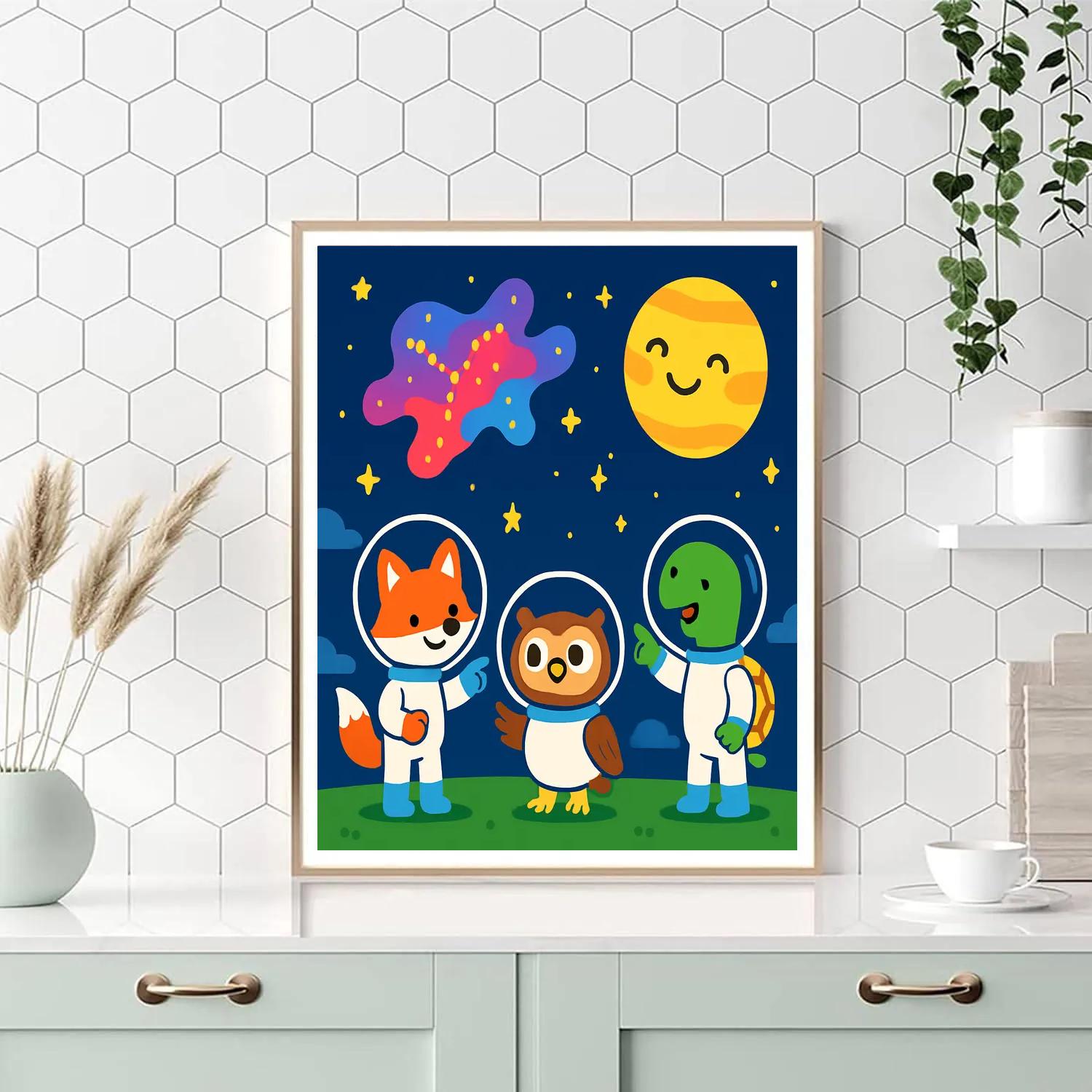 Stargazing Space Squad Painting by numbers kit