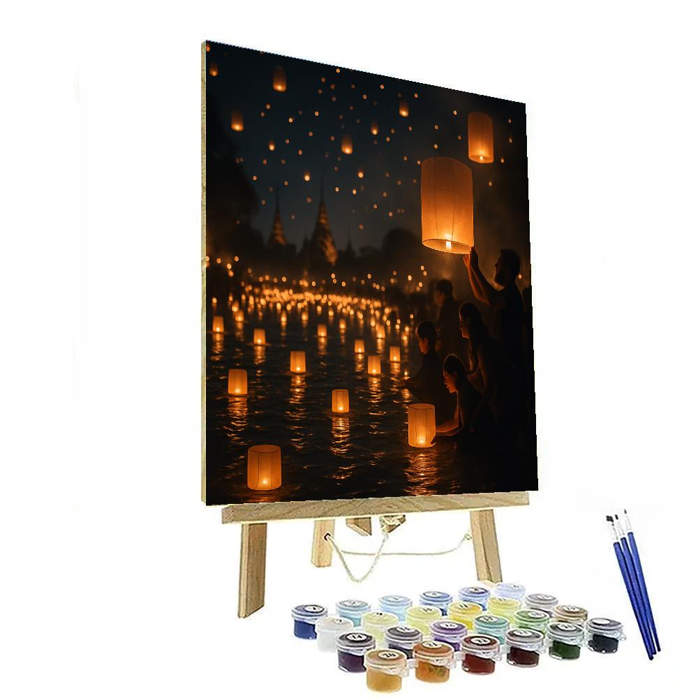Lantern Release Night Number painting