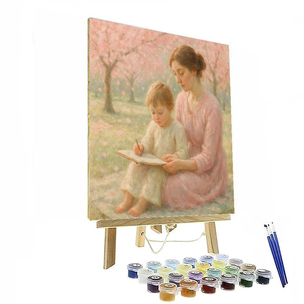 Under The Cherry Blossom Sky Number painting