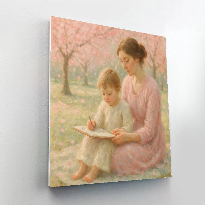 Under The Cherry Blossom Sky Number painting