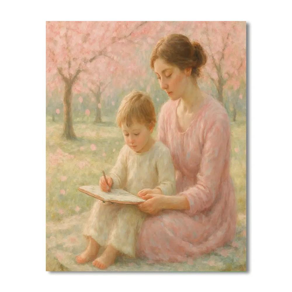 Under The Cherry Blossom Sky Number painting