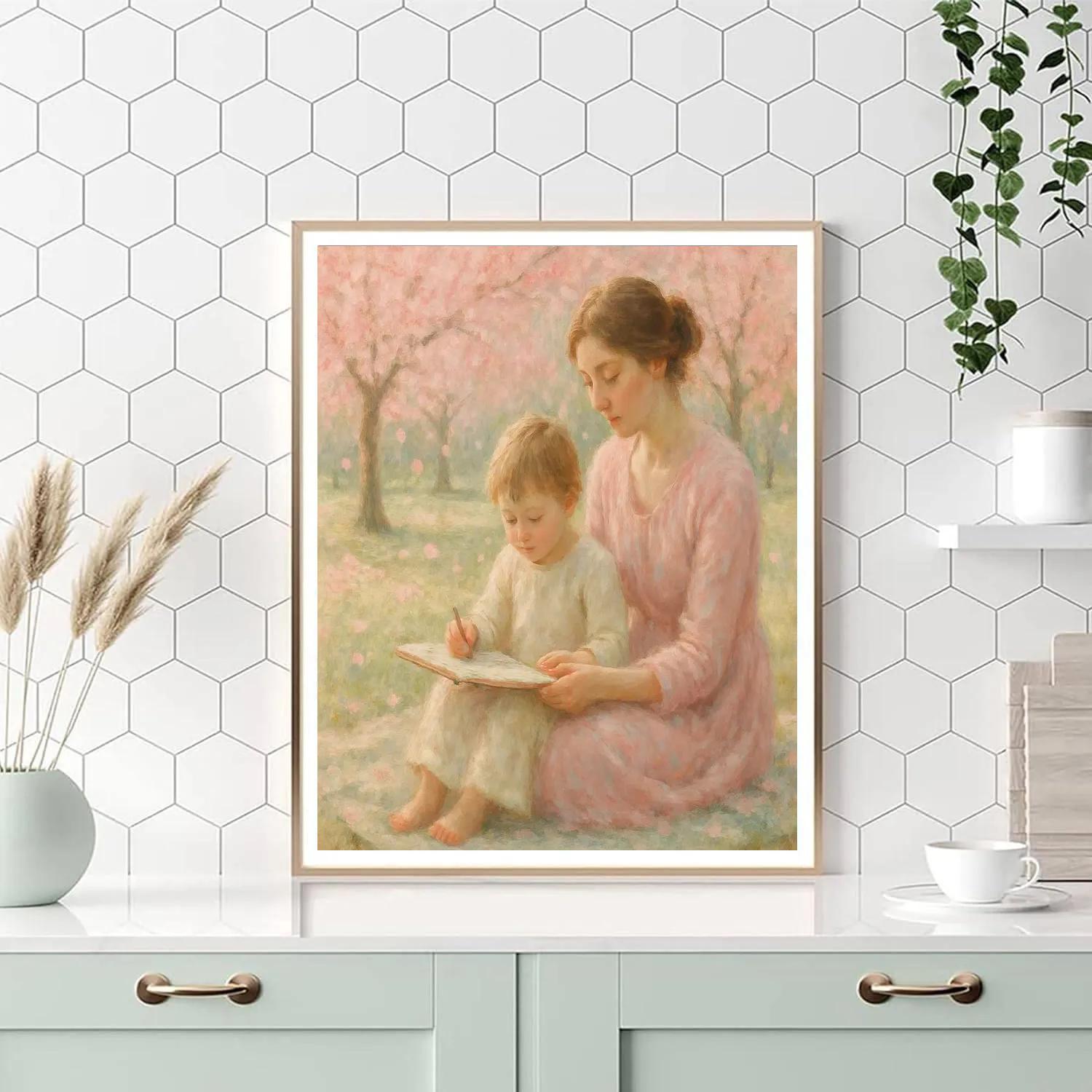 Under The Cherry Blossom Sky Number painting