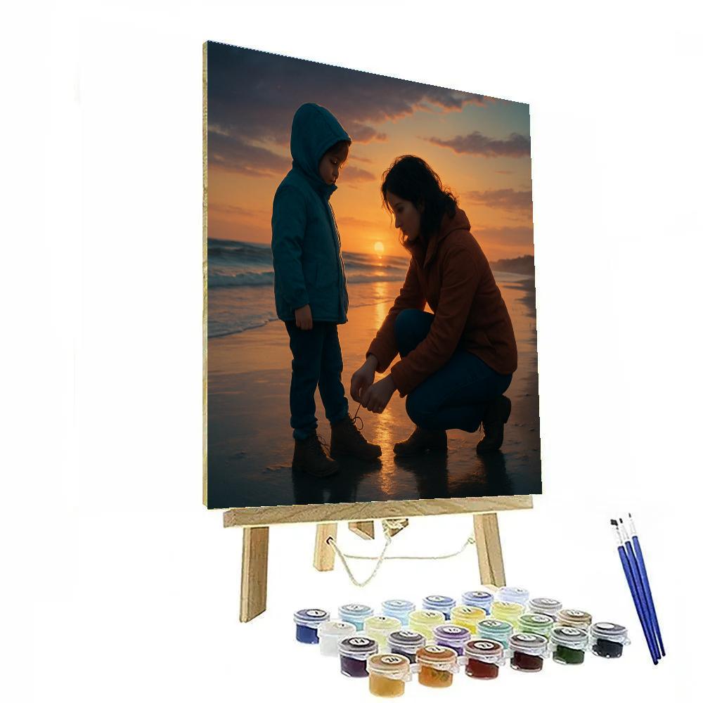 Seaside Sunset Embrace Numbered painting kits