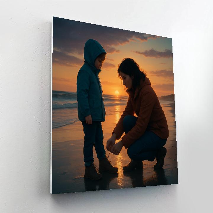 Seaside Sunset Embrace Numbered painting kits