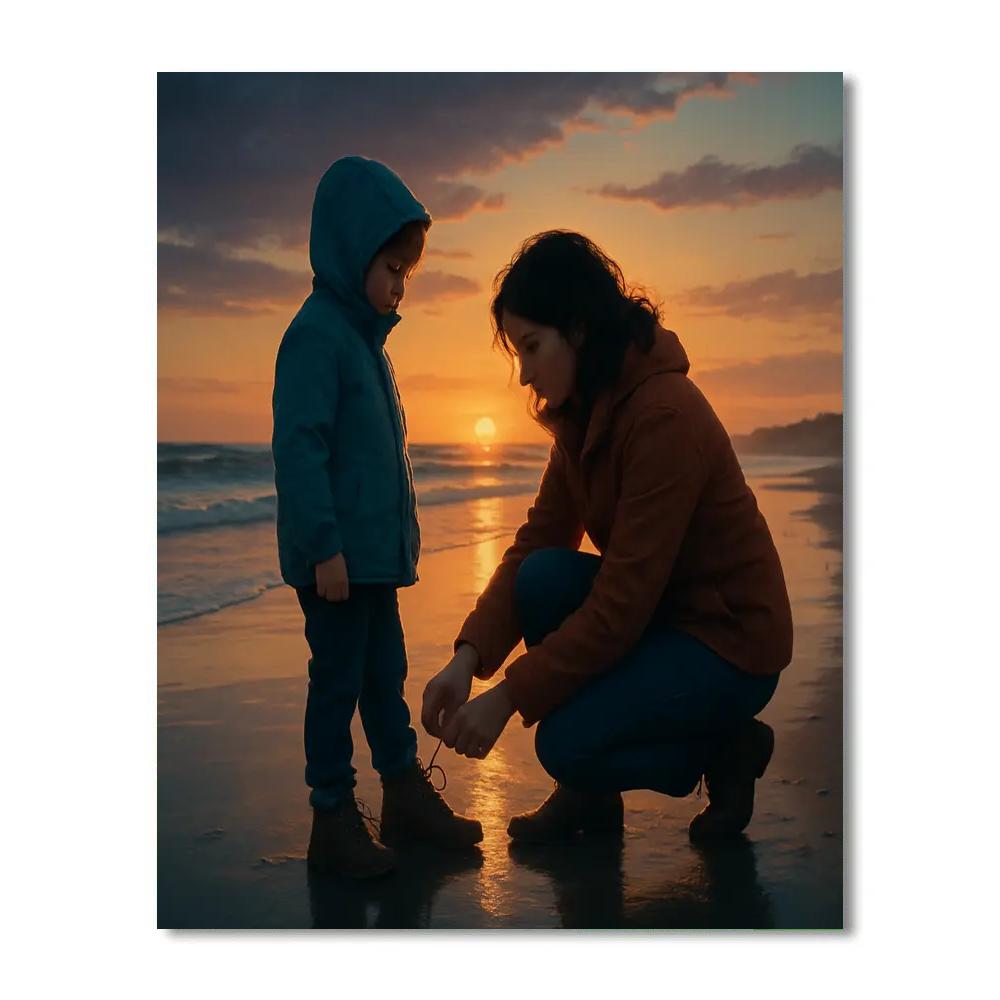 Seaside Sunset Embrace Numbered painting kits