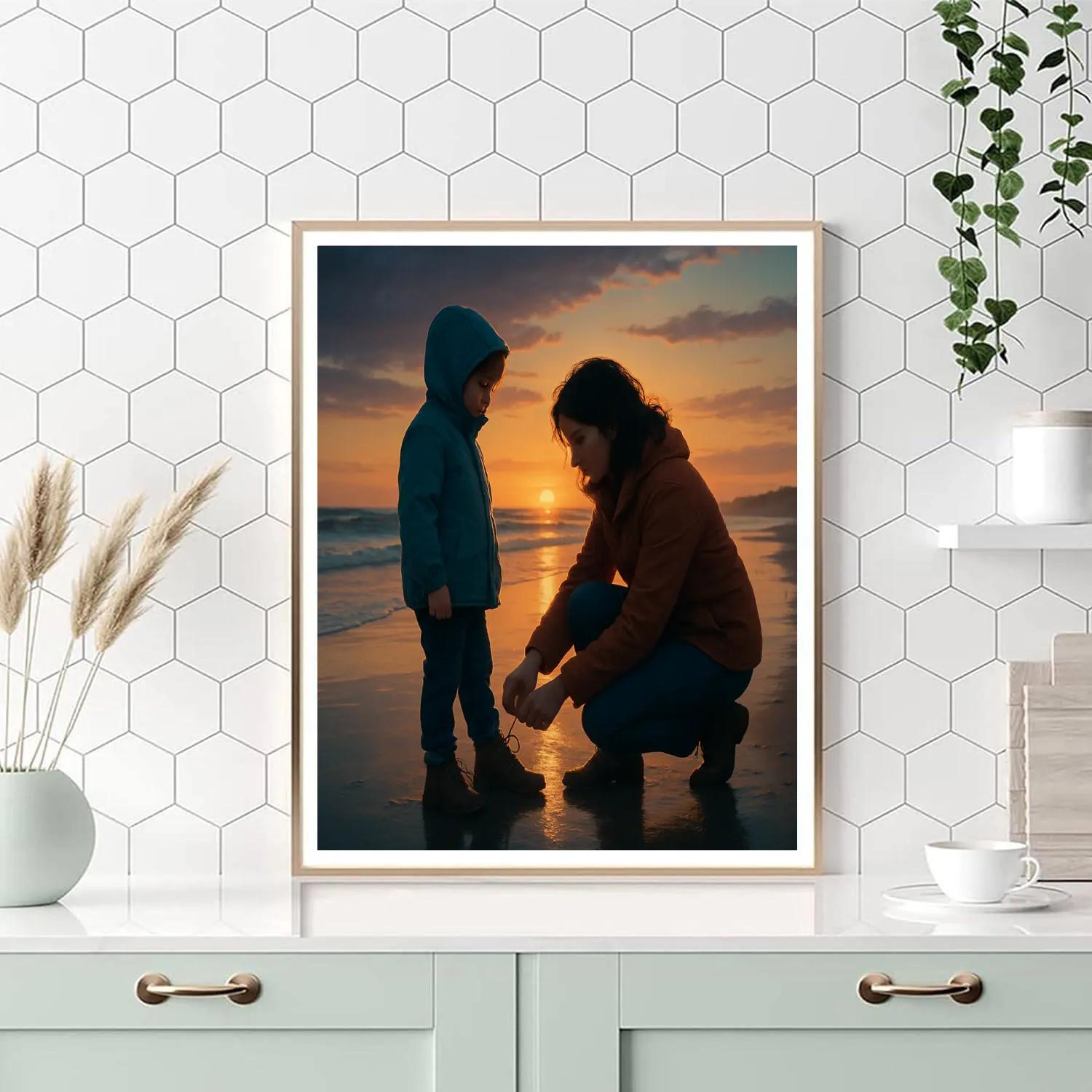 Seaside Sunset Embrace Numbered painting kits