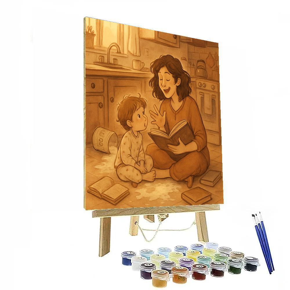 Warm Kitchen Storytime DIY paint by numbers