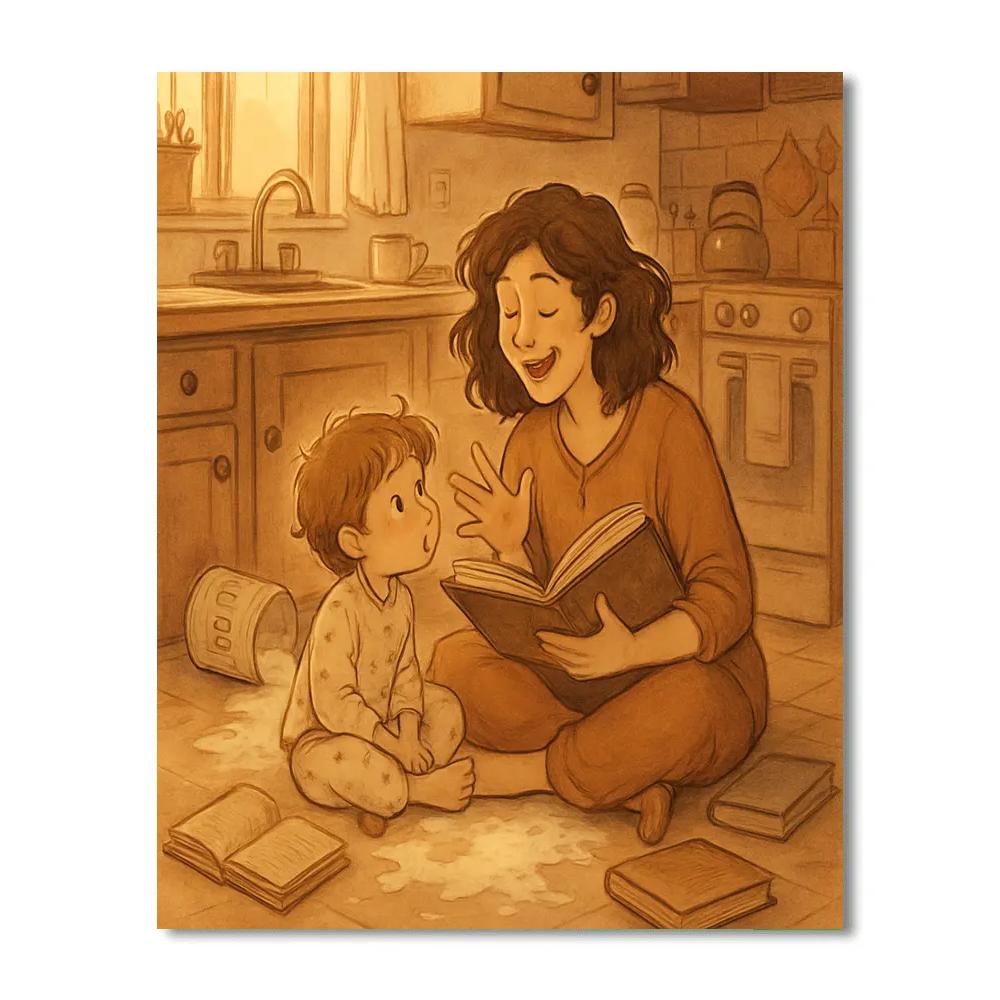 Warm Kitchen Storytime DIY paint by numbers