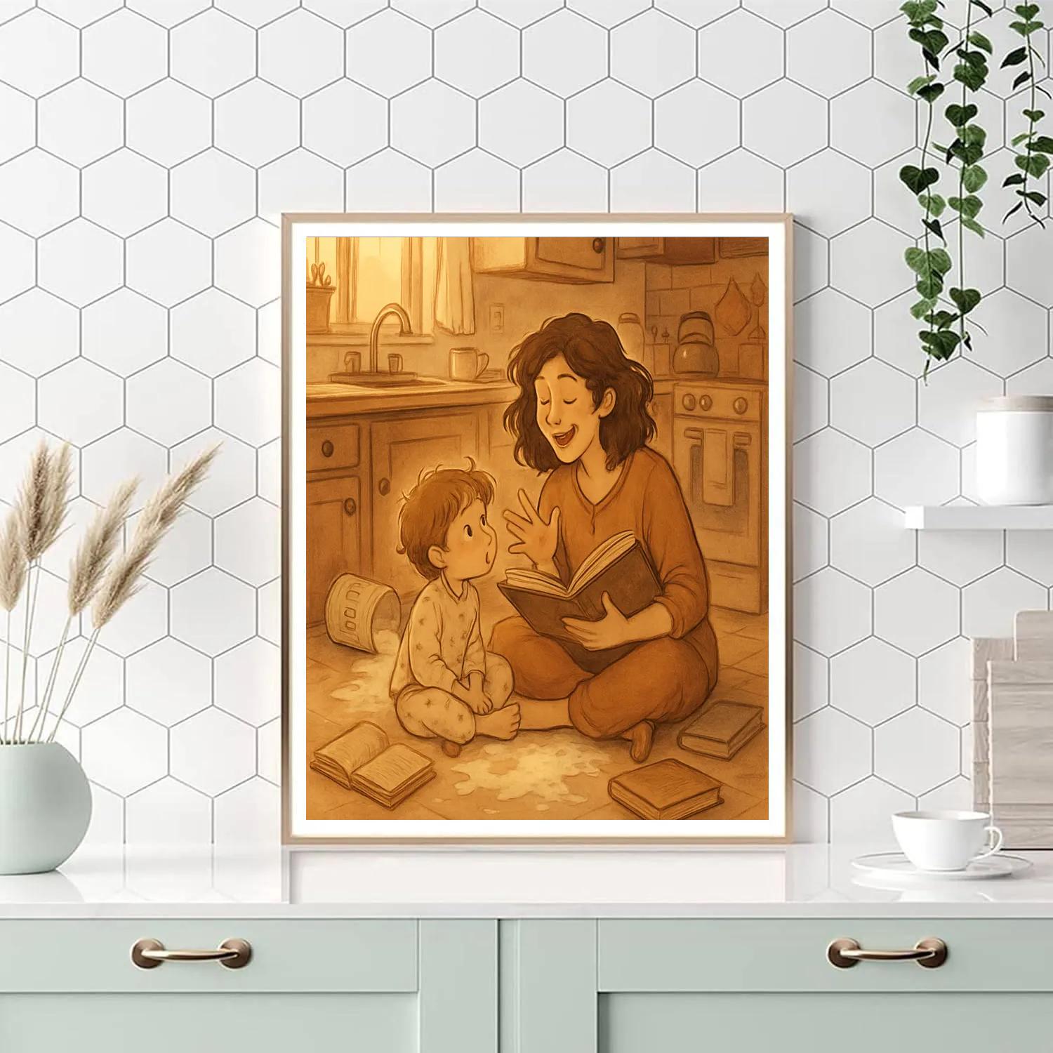 Warm Kitchen Storytime DIY paint by numbers