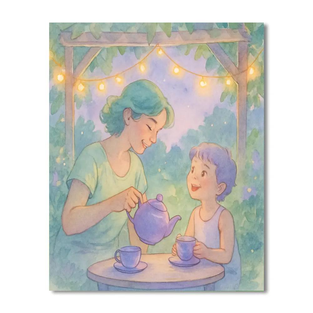 Garden Tea With Mom paint by number