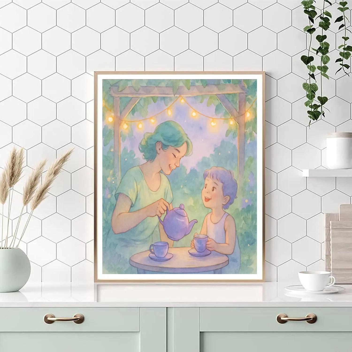 Garden Tea With Mom paint by number