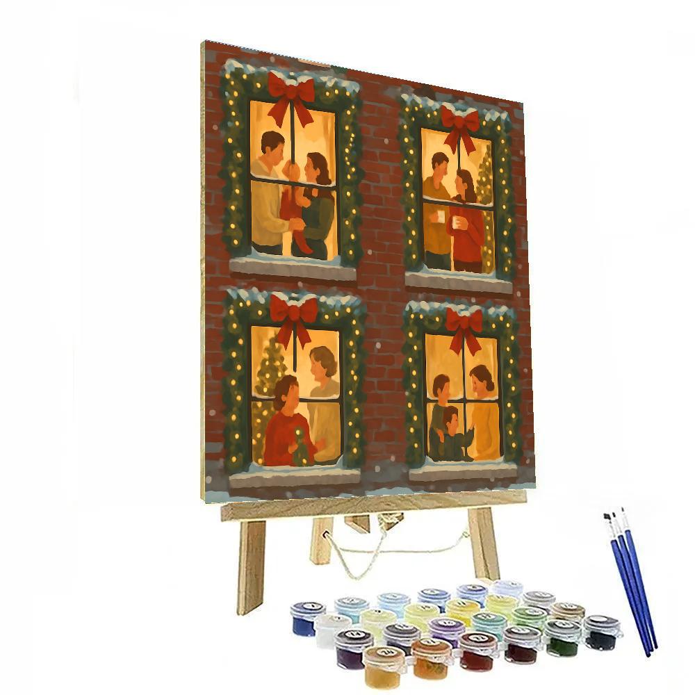 Ribboned Windows paint by numbers