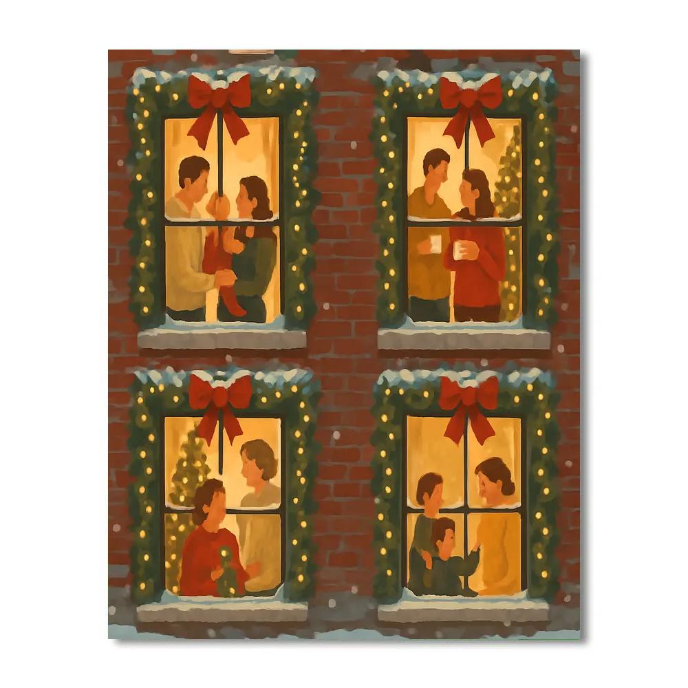 Ribboned Windows paint by numbers