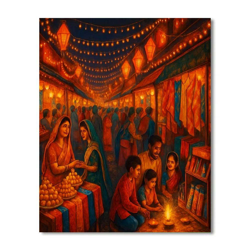 Diwali Night Market paint by color