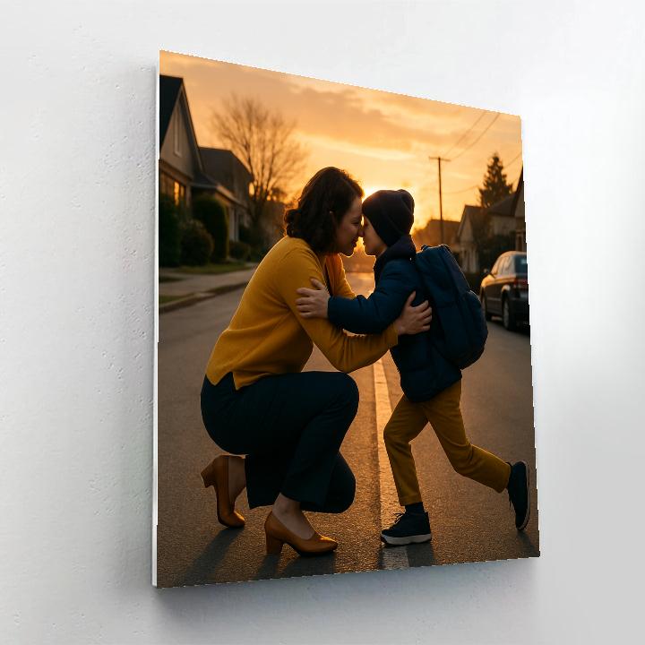 Sunrise School Run Hug Numbered painting kits