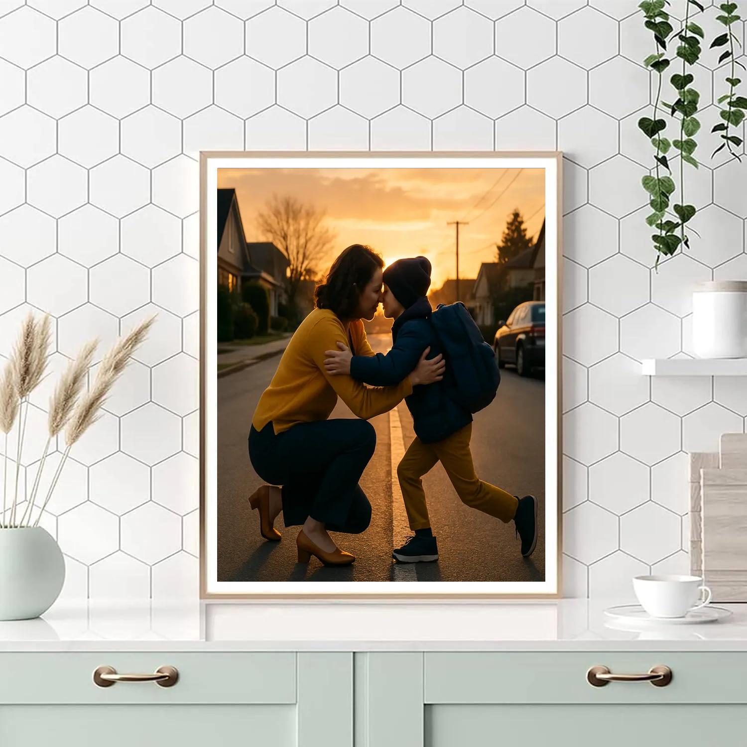 Sunrise School Run Hug Numbered painting kits