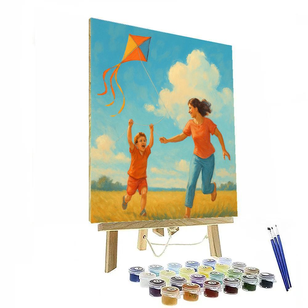 Mother And Child Kite Flight paint by numbers