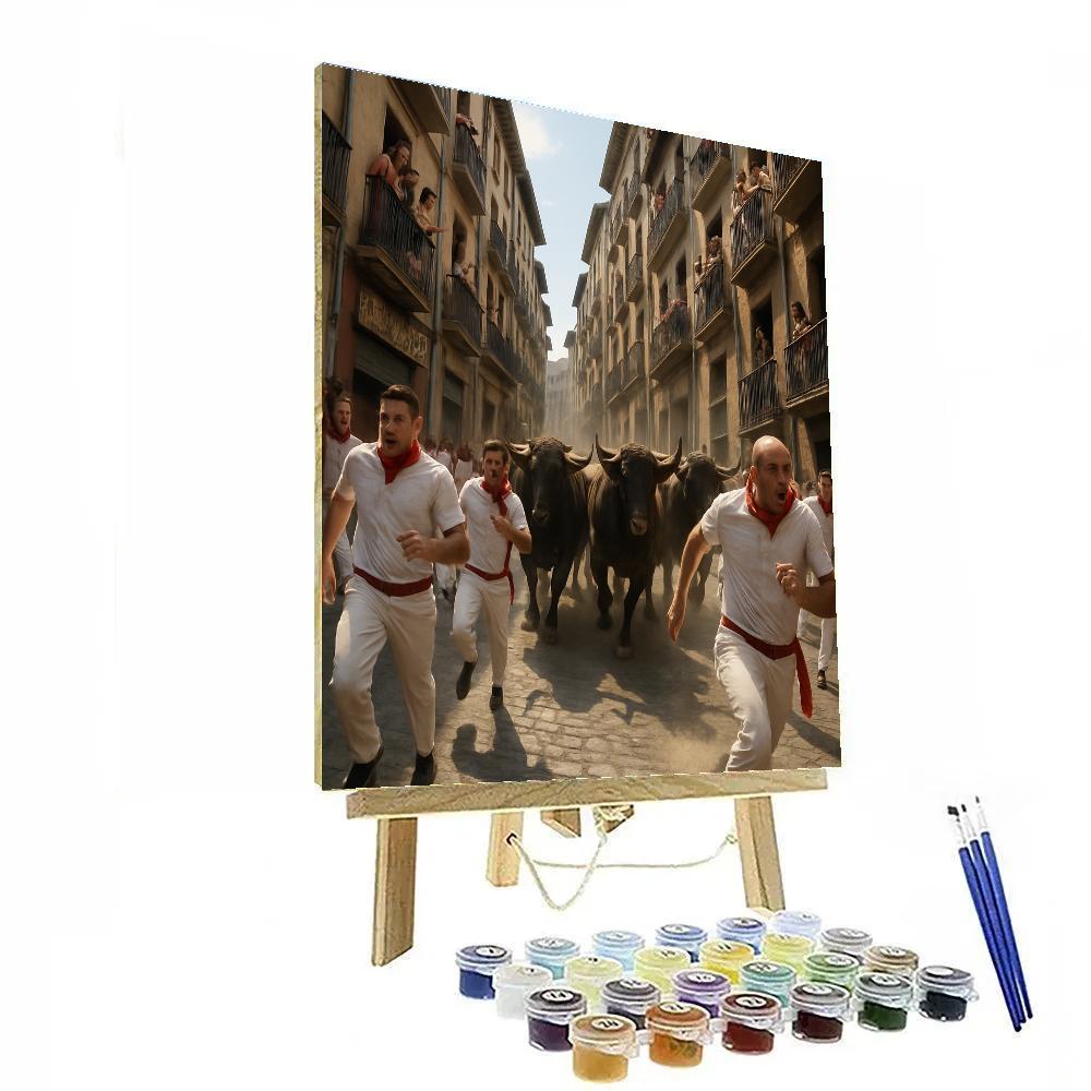 Pamplona Running Of The Bulls paint by number