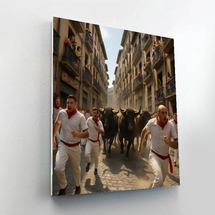Pamplona Running Of The Bulls paint by number