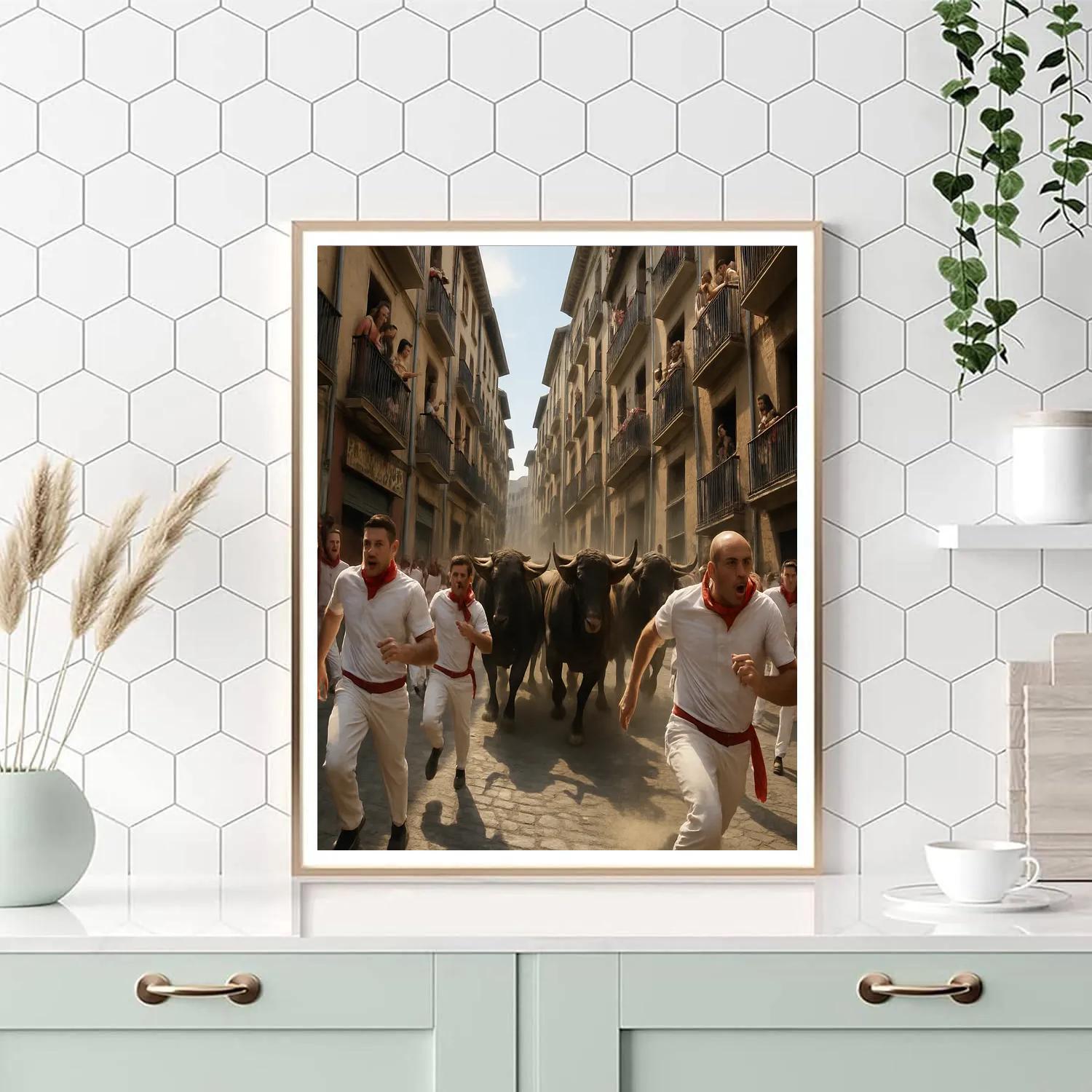 Pamplona Running Of The Bulls paint by number