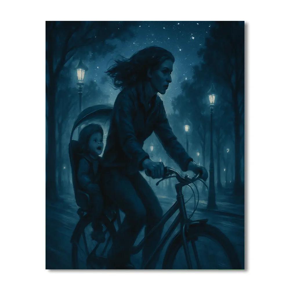 Starlit Bicycle Ride paint by number