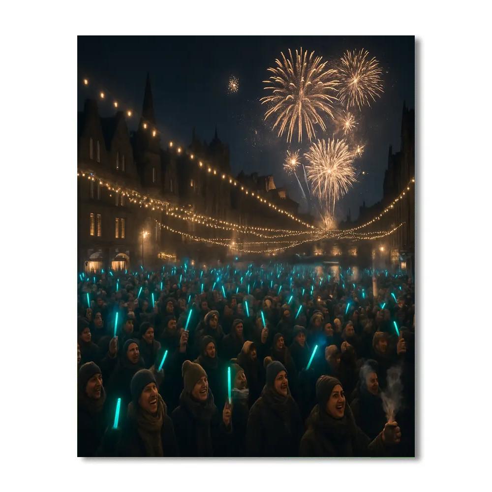 Edinburgh Hogmanay Street Party Painting by numbers kit