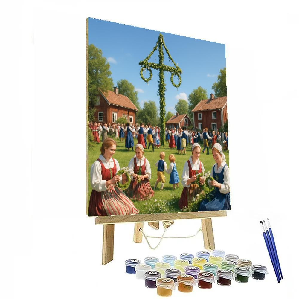 Midsummer Solstice Celebration Sweden Numbered painting kits