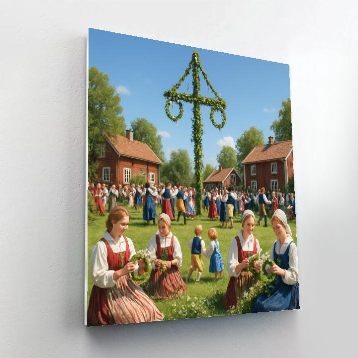 Midsummer Solstice Celebration Sweden Numbered painting kits