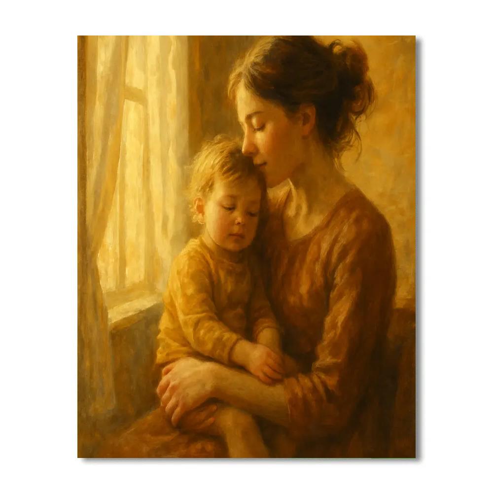 Morning Light With Mother And Child Numbered painting kits