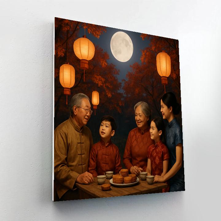 Chinese Mid-Autumn Moon Festival paint by color
