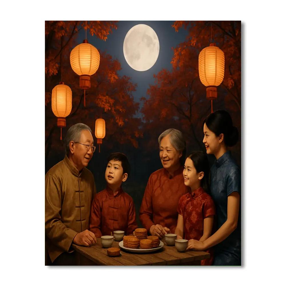 Chinese Mid-Autumn Moon Festival paint by color