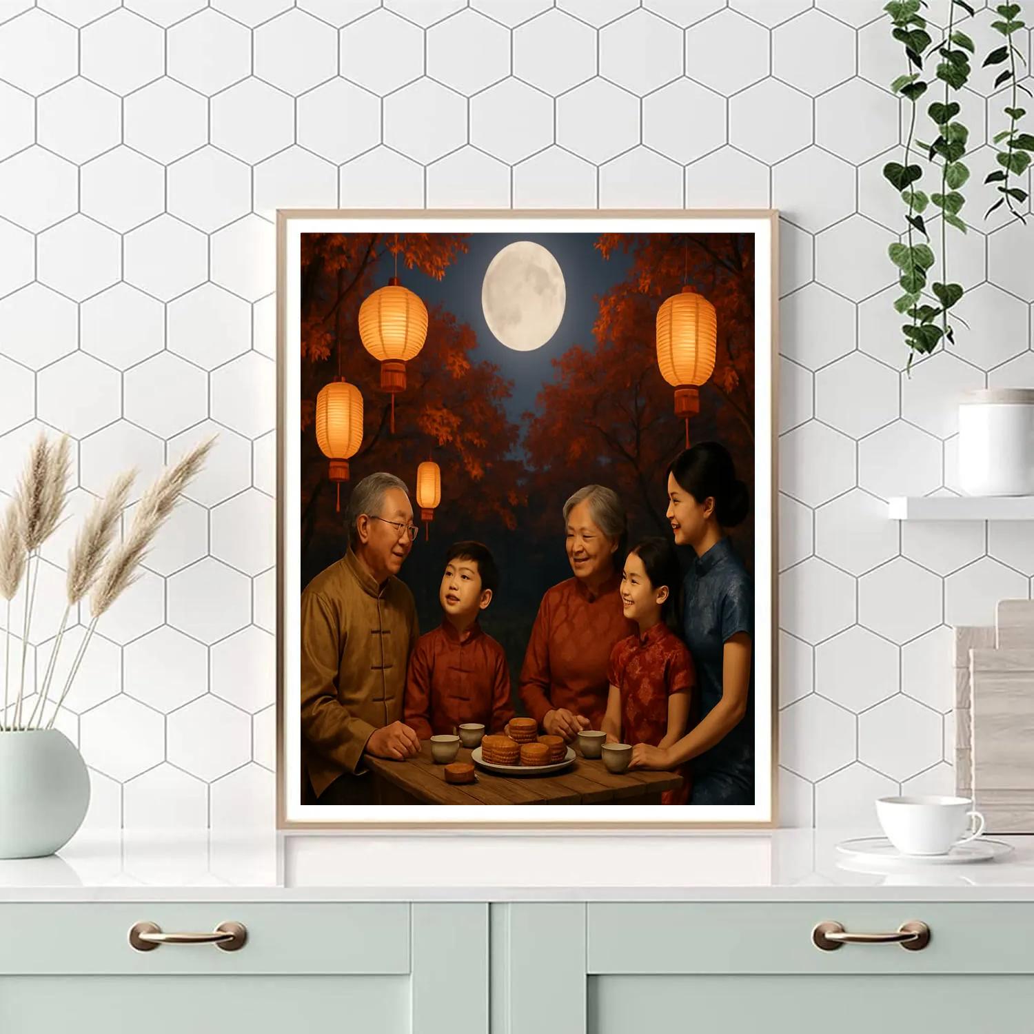 Chinese Mid-Autumn Moon Festival paint by color