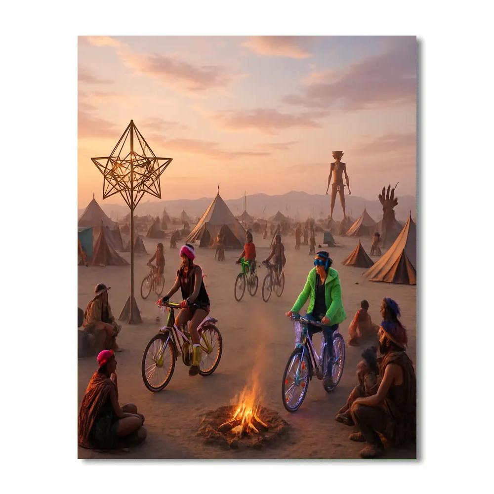 Burning Man Desert Gathering paint by number