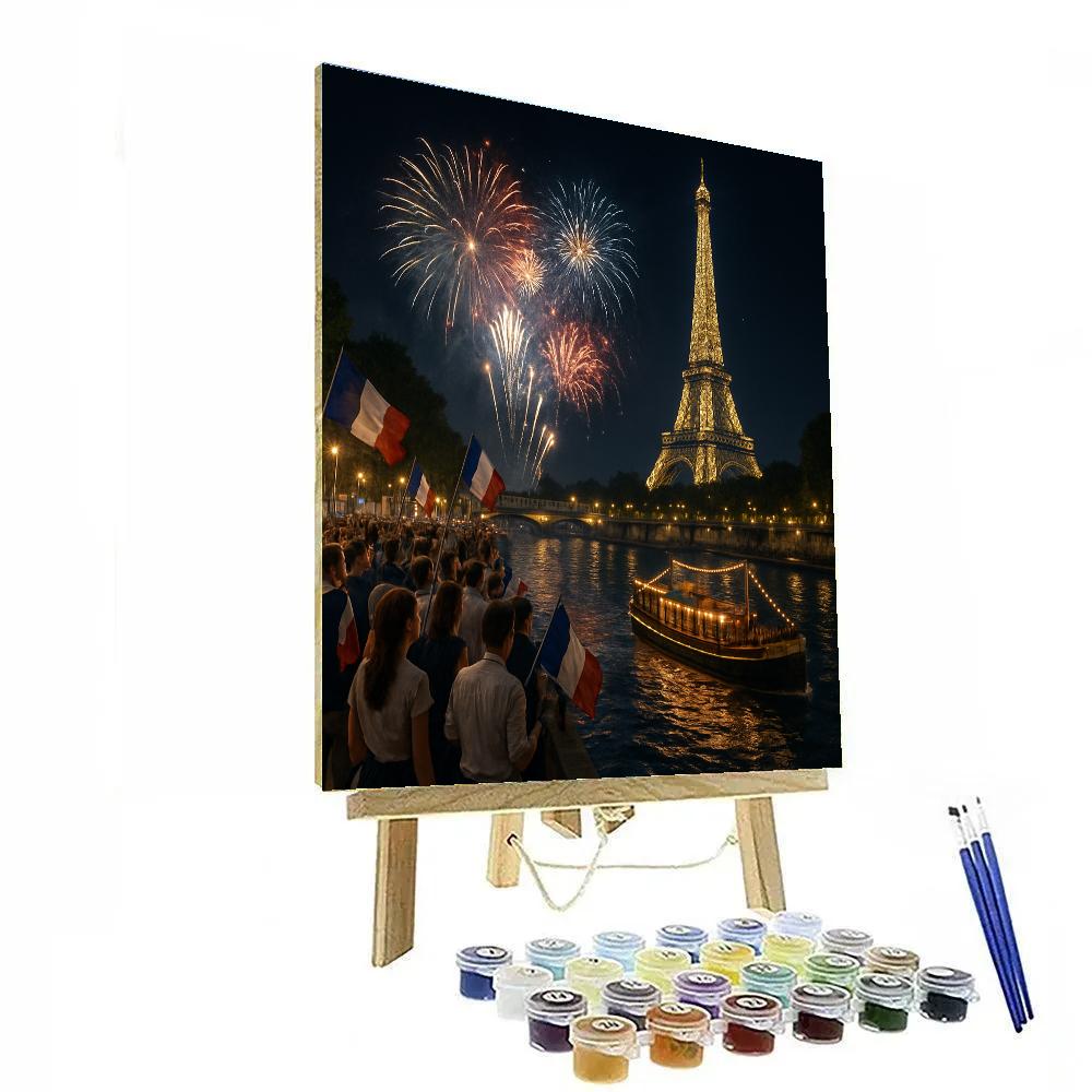 Bastille Day Paris Fireworks paint by color
