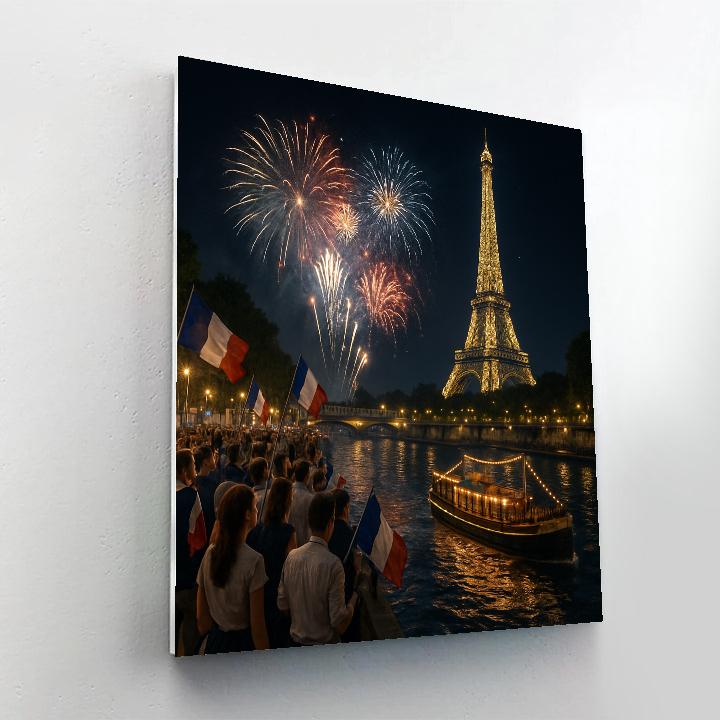 Bastille Day Paris Fireworks paint by color