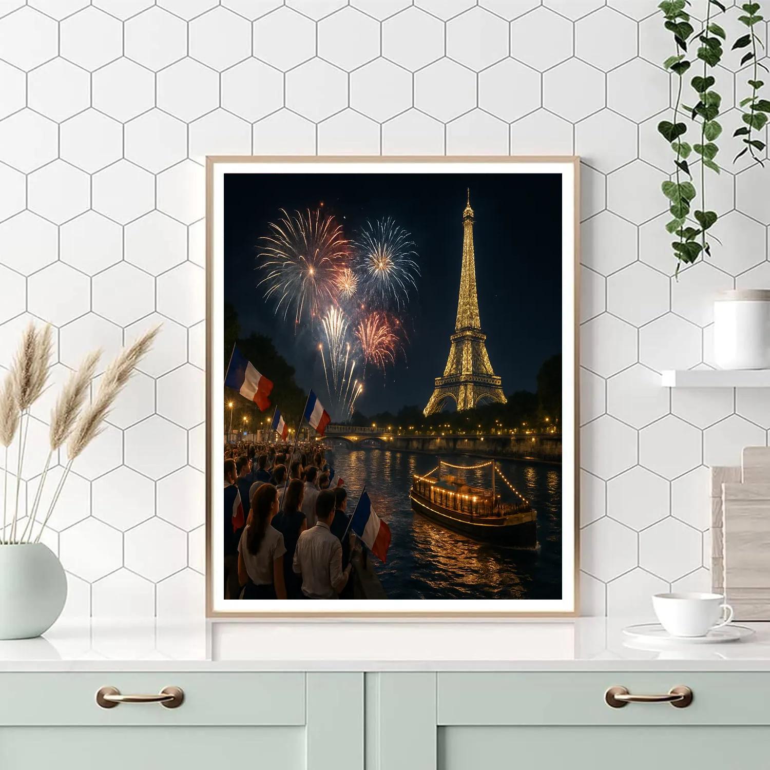 Bastille Day Paris Fireworks paint by color
