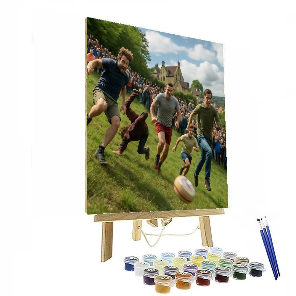 Cooper’s Hill Cheese Rolling Number painting