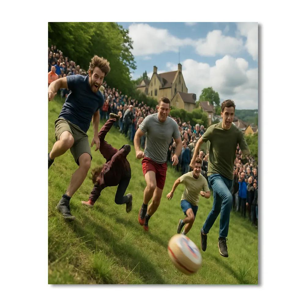 Cooper’s Hill Cheese Rolling Number painting