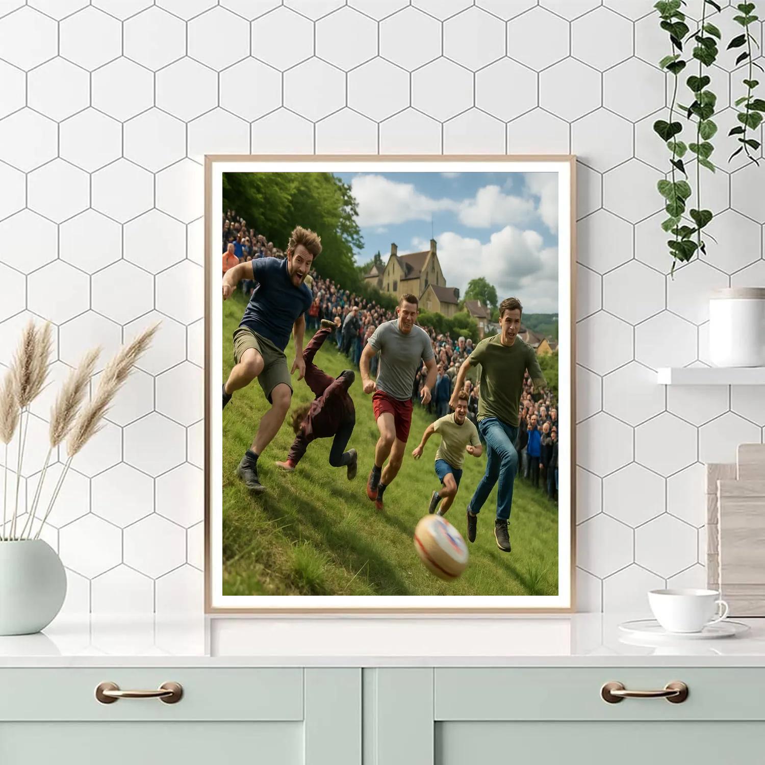 Cooper’s Hill Cheese Rolling Number painting