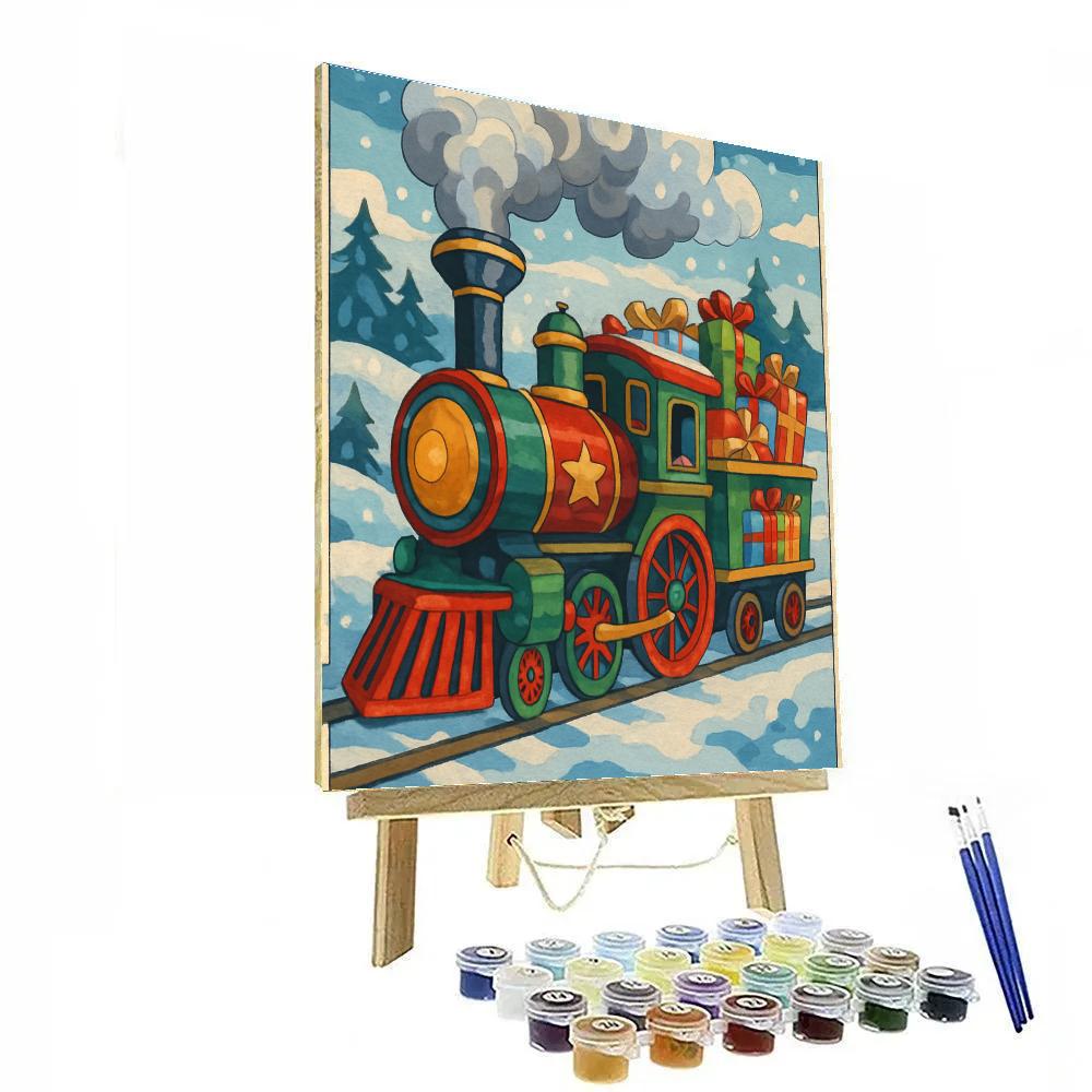 Holiday Train Painting by numbers kit