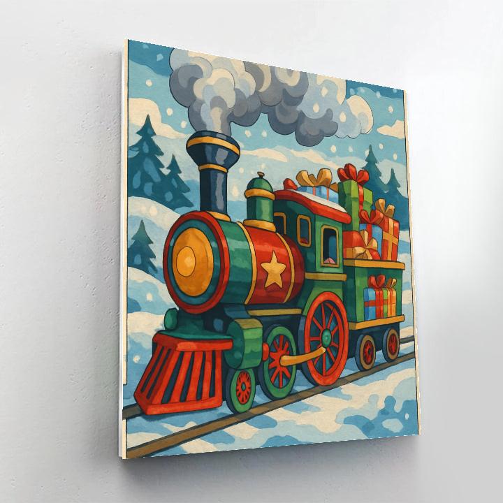 Holiday Train Painting by numbers kit