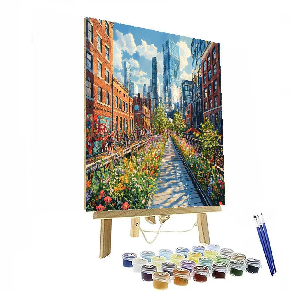 High Line Elevated Park Chelsea New York United States painting number kit