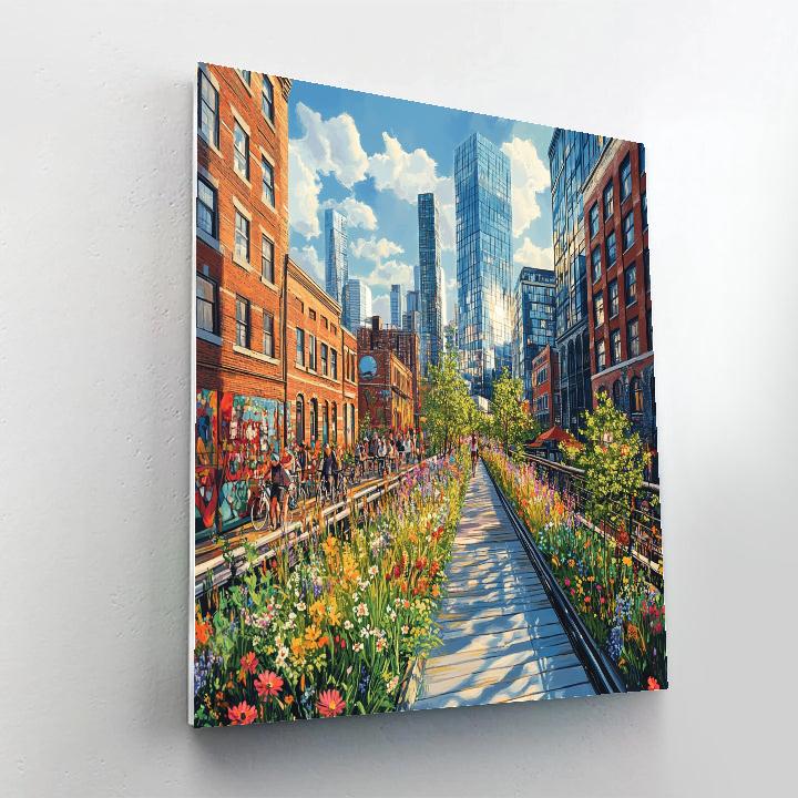 High Line Elevated Park Chelsea New York United States painting number kit
