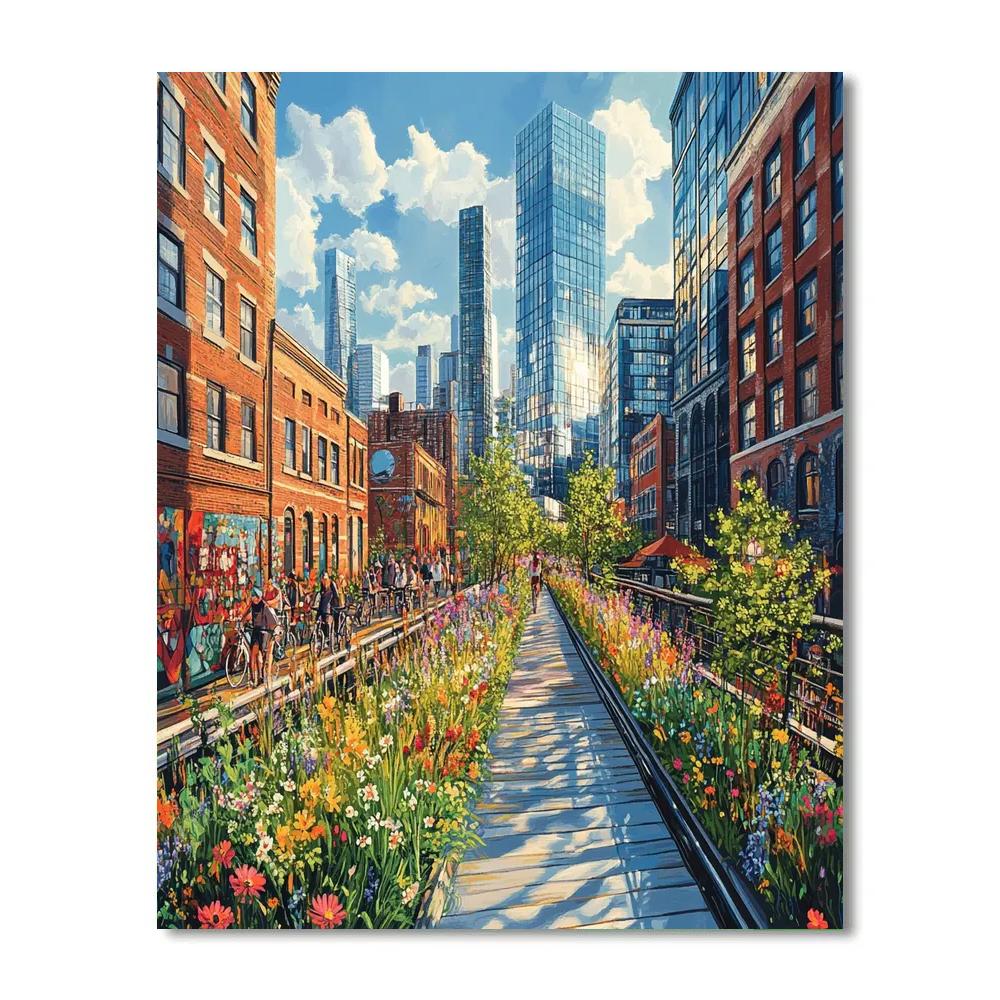 High Line Elevated Park Chelsea New York United States painting number kit