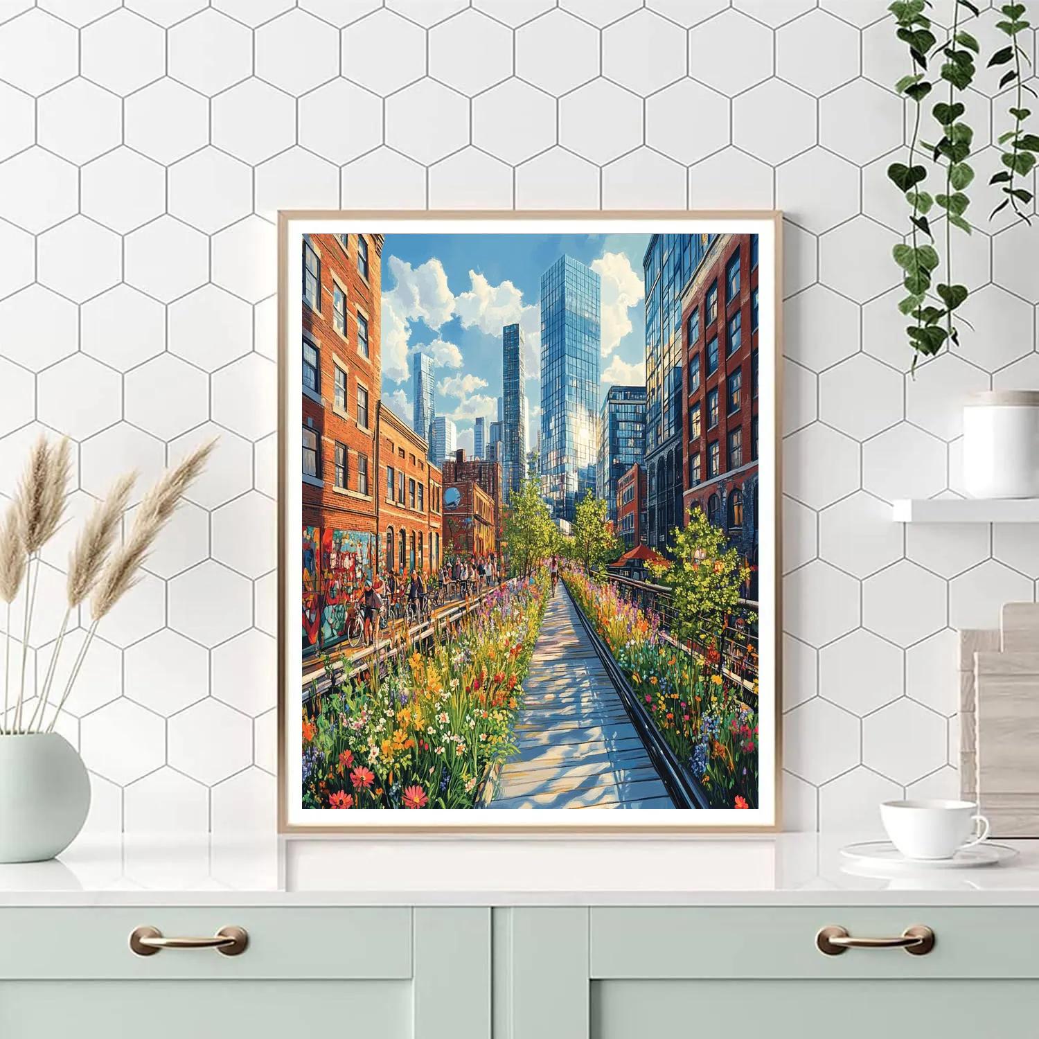 High Line Elevated Park Chelsea New York United States painting number kit