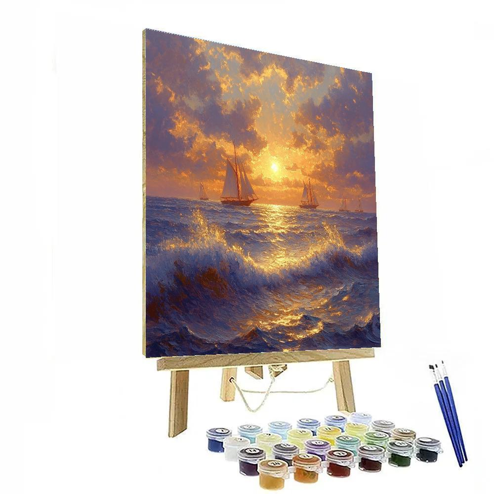 Turner Inspired Sea Sunset Paint by numbers art