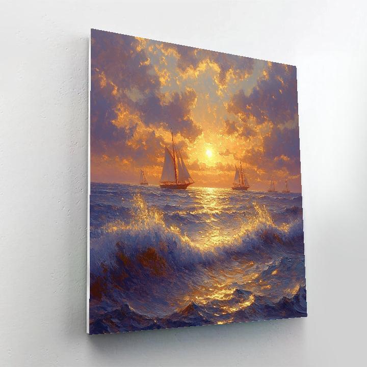 Turner Inspired Sea Sunset Paint by numbers art