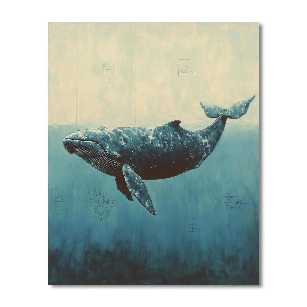 Leonardo Da Vinci Inspired Oceanic Leviathan Study paint by numbers