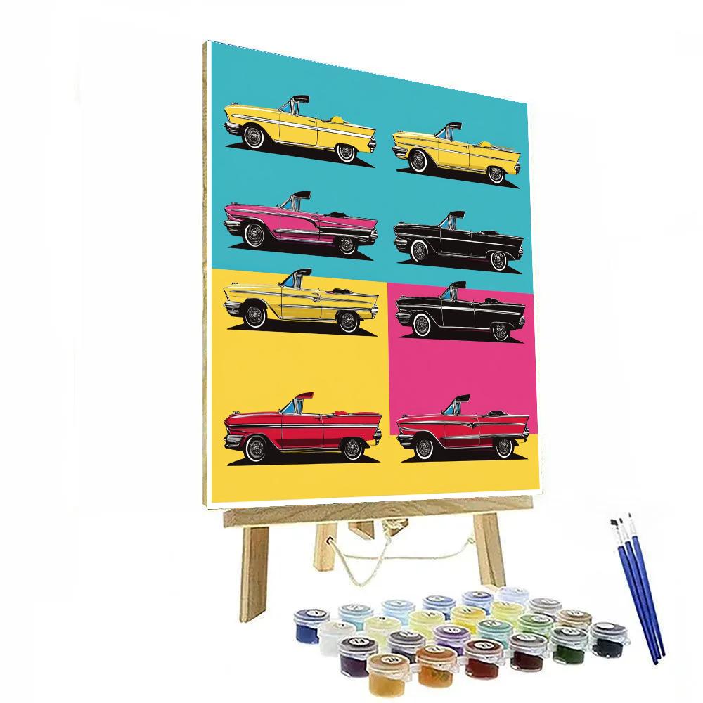 Warhol Inspired Vintage Cars paint by numbers